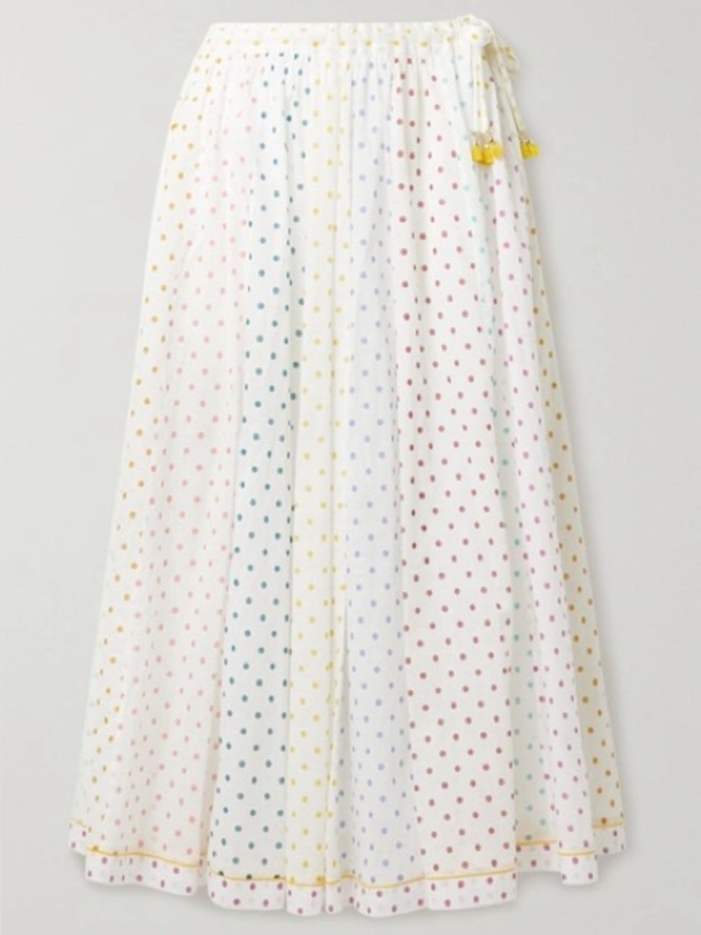 Zimmermann Bellitude Polka-Dot Cotton-Voile Midi Skirt